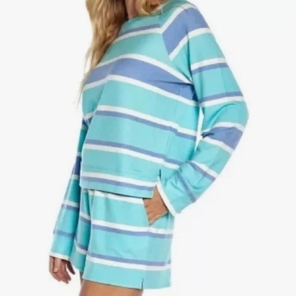Wildfox Blue and White Striped Oversized Sweatshirt - Picture 4 of 5